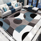 Retro Circles Living Room Rug, Teal shown in a room setting