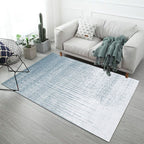 Distressed Vintage Medallion Rug, Blue-Grey shown in a room setting