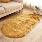 Oval Wool-Like Nordic Rug shown in a room setting