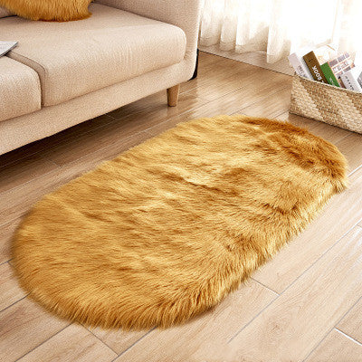 Oval Wool-Like Nordic Rug shown in a room setting