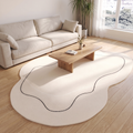Organic Freeform Cashmere Style Rug, Creamy White lifestyle photo A