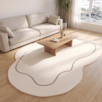 Organic Freeform Cashmere Style Rug, Creamy White lifestyle photo A
