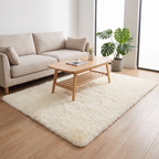 Solid Beige Japanese Style Living Room Rug lifestyle photo A