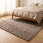 Chunky Woven Nordic Bedroom Rug, Taupe lifestyle photo A