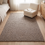 Chunky Woven Nordic Bedroom Rug, Taupe lifestyle photo B