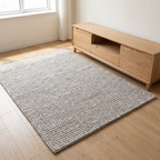 Striped Weave Nordic Living Room Rug, Grey lifestyle photo B