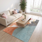 Abstract Organic Block Living Room Rug, Terracotta lifestyle photo A