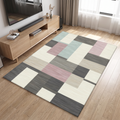 Block Patchwork Living Room Rug, Blush lifestyle photo B