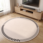 Checker Border Round Living Room Rug lifestyle photo B