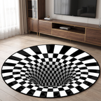 3D Vortex Illusion Round Rug, Multicolour lifestyle photo B