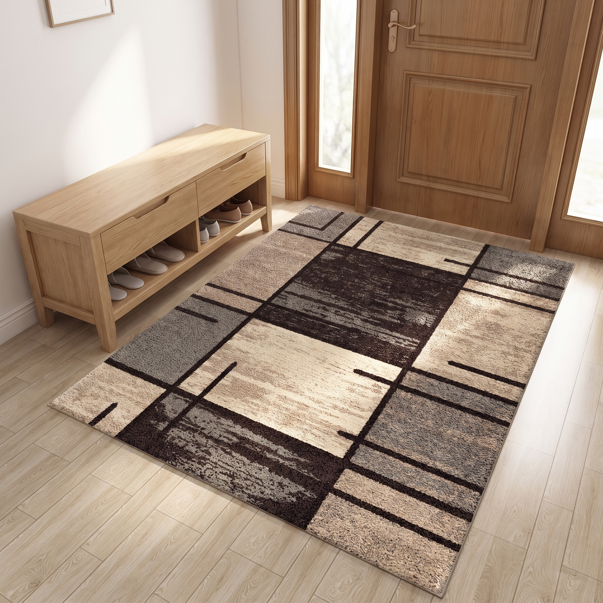 Geometric Block Hallway Rug lifestyle photo B