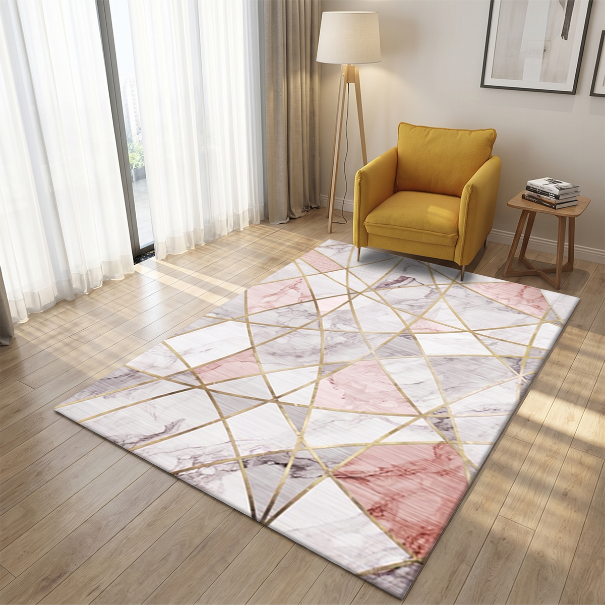 Marble Facet Lounge Rug lifestyle photo A