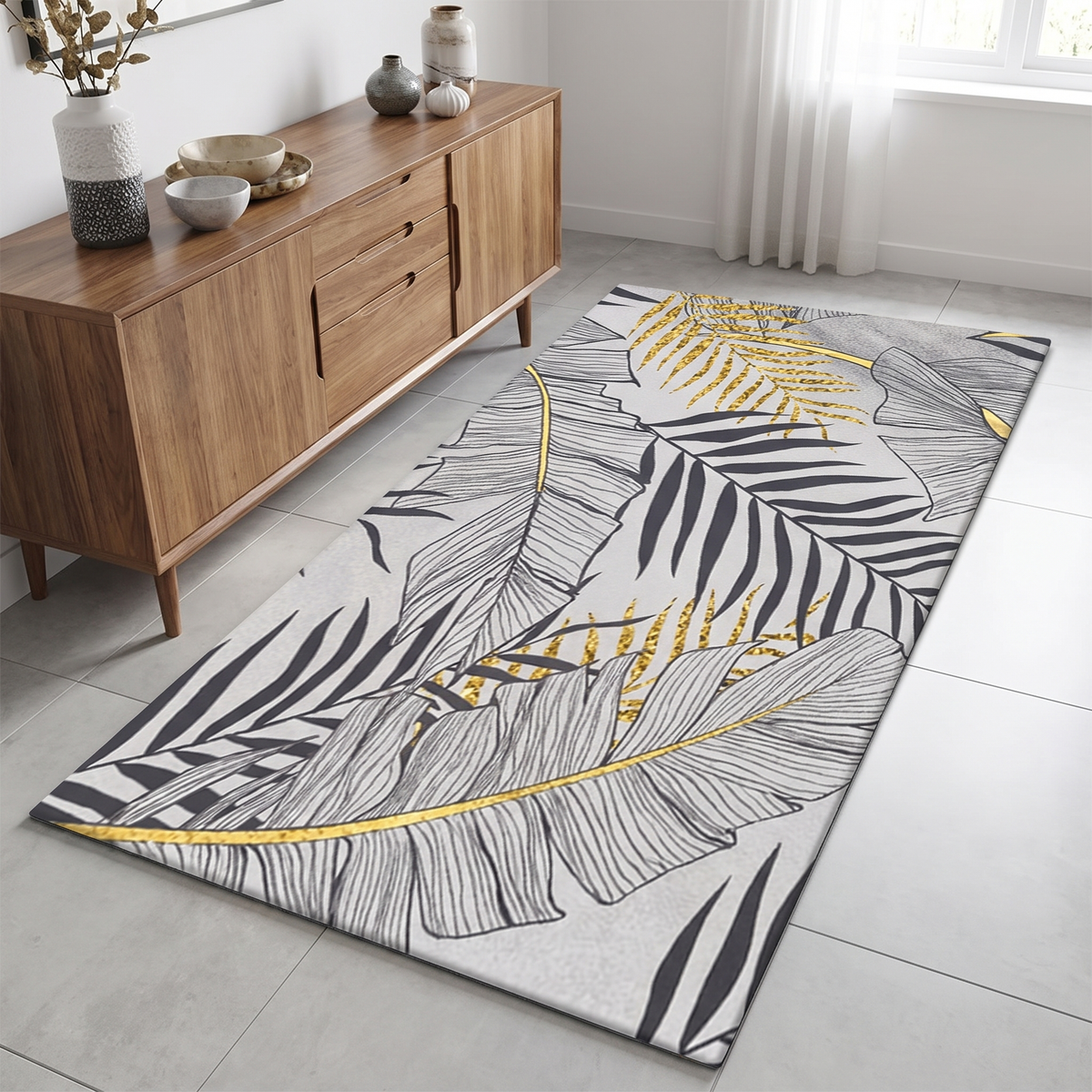 Tropical Palm Dining Room Rug lifestyle photo B