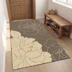 Line Art Peony Hallway Rug lifestyle photo B