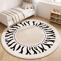 Tribal Sunburst Round Playroom Rug lifestyle photo A