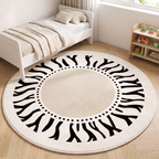 Tribal Sunburst Round Playroom Rug lifestyle photo A